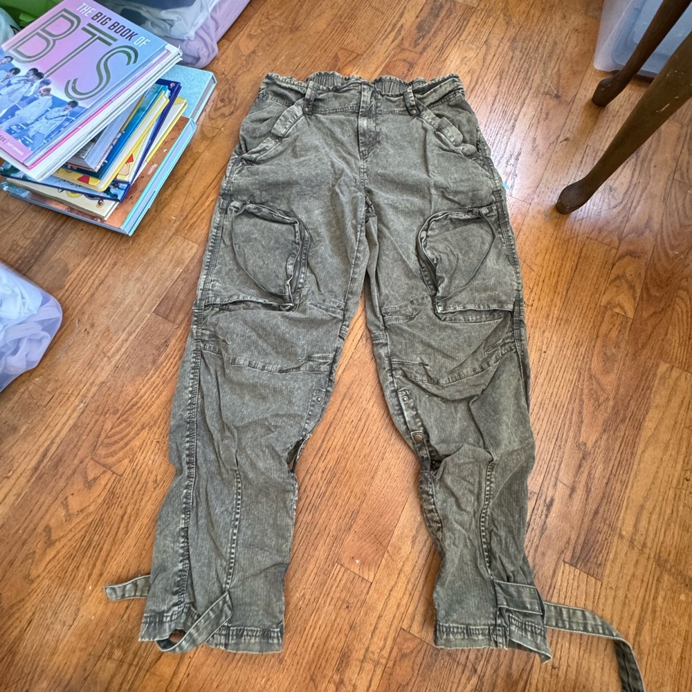 Free People Olive Cargo Pants